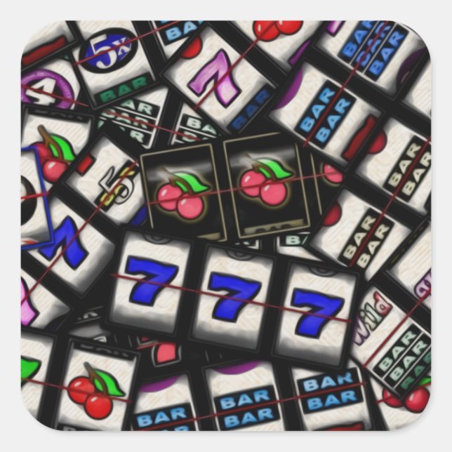 Sticker Carré Collage des bobines de machine à sous (Devant)