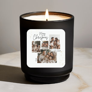 Sticker Carré "Collage personnalisé de quatre photos de Noël Joy