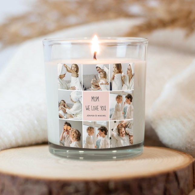 Sticker Carré Collage Photo Maman We Love You Best Mother Cadeau (Créateur téléchargé)