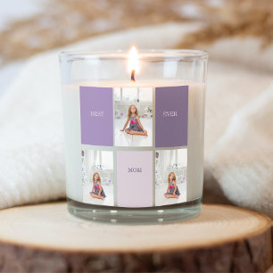 Sticker Carré Collage Photo Purple Best Mom Ever Cadeau