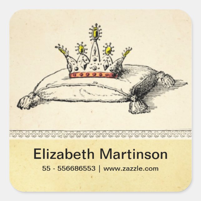 Sticker Carré collant de couronne (Devant)