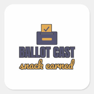Sticker Carré Collation de bulletins de vote Snack Gagné Drôle d