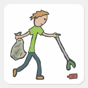 Sticker Carré Collecte de journaux et de dossiers