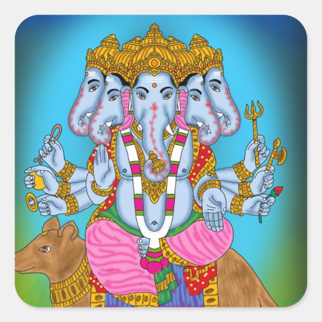 Sticker Carré Collection d'autocollants Ganesha (Devant)