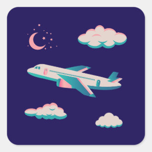 Sticker Carré Collection de la fête des avions !