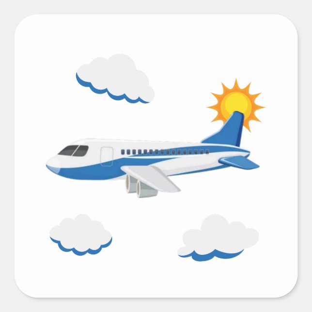 Sticker Carré Collection de la fête des avions ! (Devant)