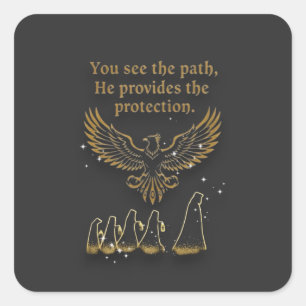 Sticker Carré Collection d'équipement spirituel de Vue Divine