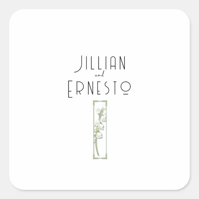 Sticker Carré Collection Lily of Valley || Personnalisation blan (Devant)