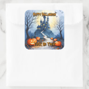 Sticker Carré Collection populaire Halloween mignonne et effraya