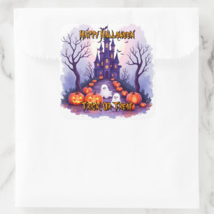 Sticker Carré Collection populaire Halloween mignonne et effraya