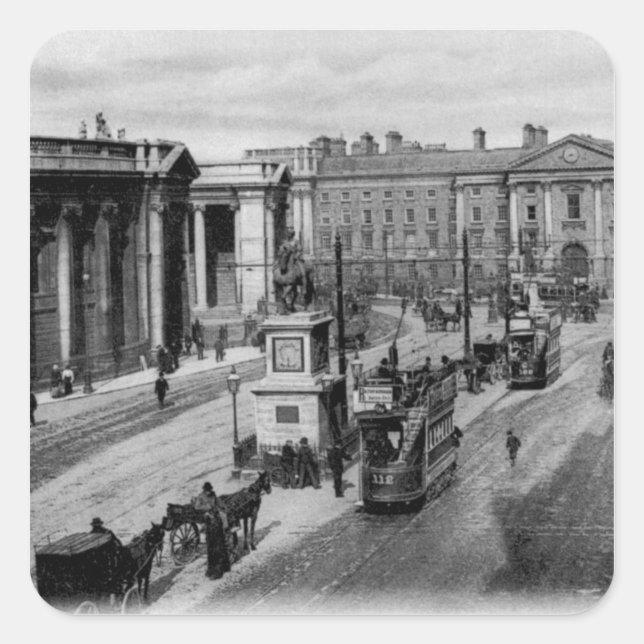 Sticker Carré College Green, Dublin, vers 1900 (Devant)