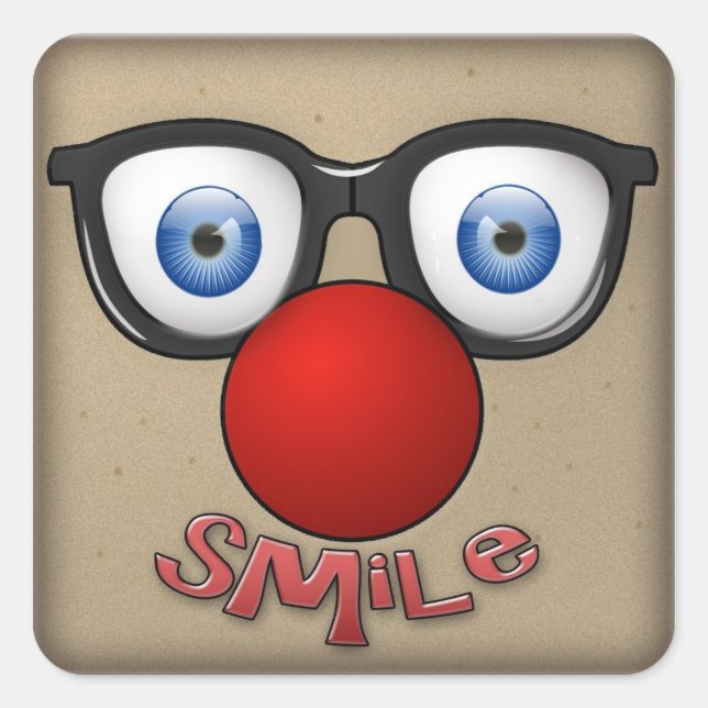Sticker Carré coller un sourire (Devant)