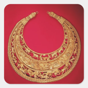 Sticker Carré Collier avec scènes pastorales