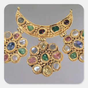 Sticker Carré Collier en forme de croissant avec pendentif