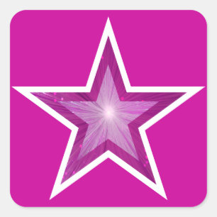 Sticker Carré Collier rose carré Star
