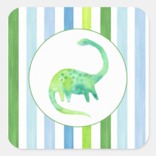 Sticker Carré Collier vert dinosaure et rayure