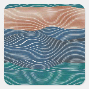 Sticker Carré Collines naturelles : motif sans soudure.