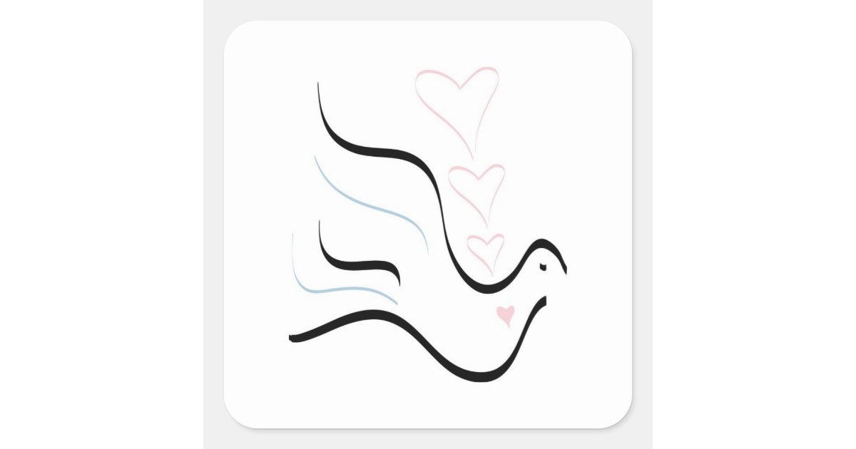 Sticker Carre Colombe Stylisee Dans Des Couleurs En Pastel Zazzle Fr
