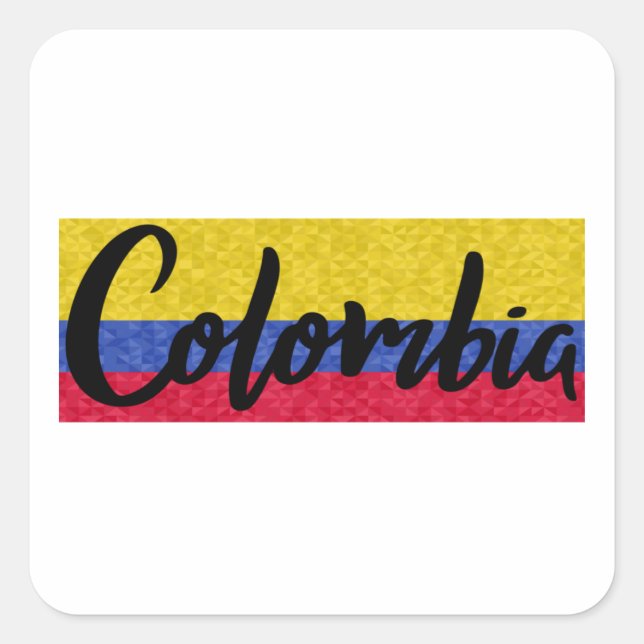 Sticker Carré Colombia Flag Pixel (Devant)