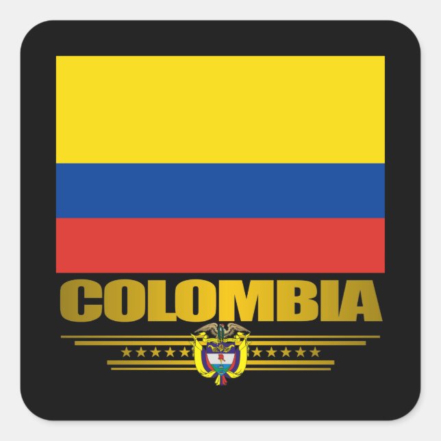 Sticker Carré "Colombia Pride" (Devant)