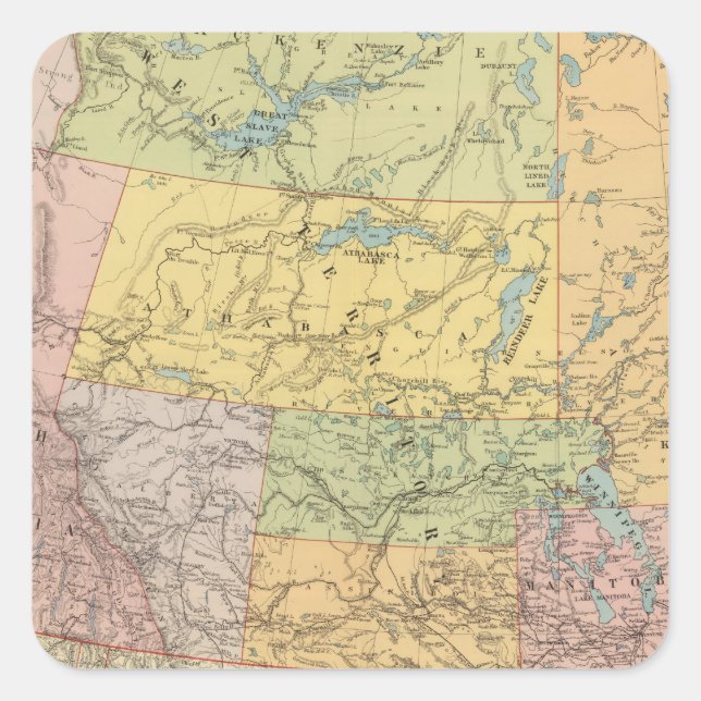 Sticker Carré Colombie-Britannique, Territoire du Nord-Ouest (Devant)