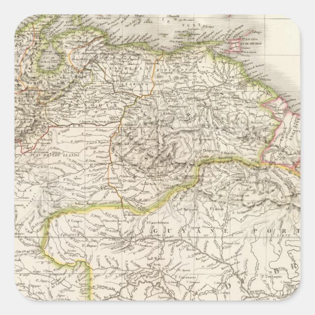 Sticker Carré Colombie, Guyanes - Colombie (Devant)