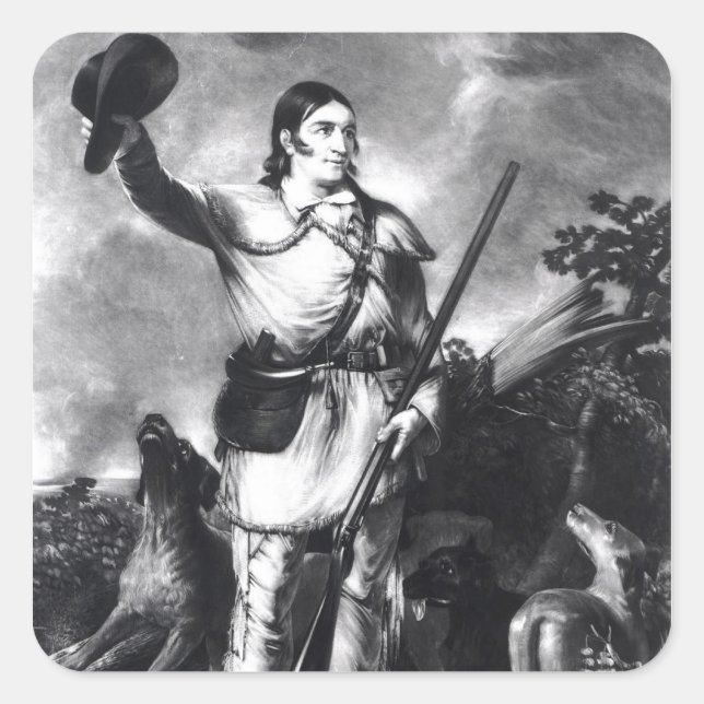 Sticker Carré Colonel Davy Crockett (Devant)