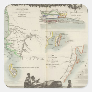 Sticker Carré Colonies françaises en Afrique