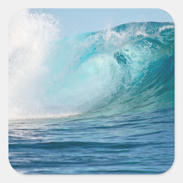 Sticker Carré Colonne brisante à grande vague de l'océan Pacifiq (Devant)