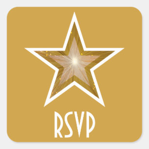 Sticker Carré Colonne carré "Gold" Star RSVP jaune