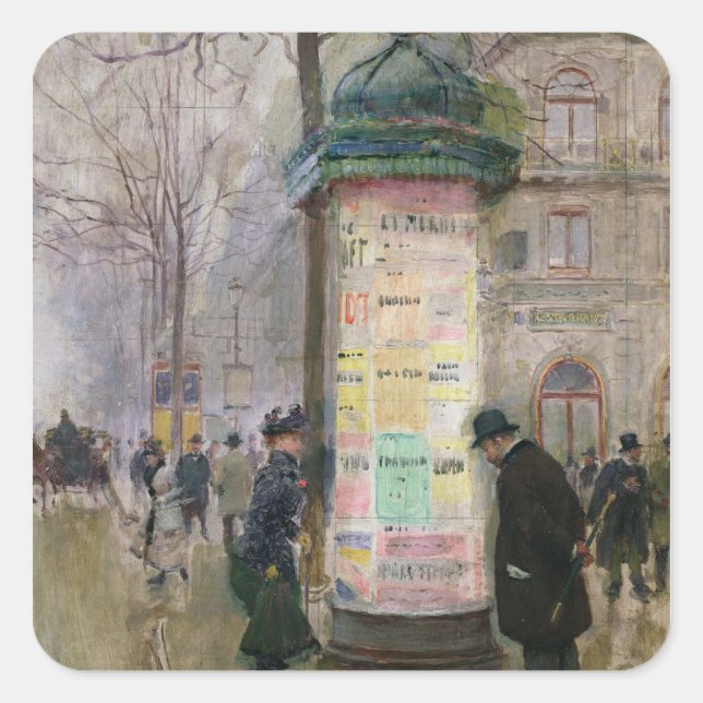Sticker Carré Colonne Morris, vers 1885 (Devant)