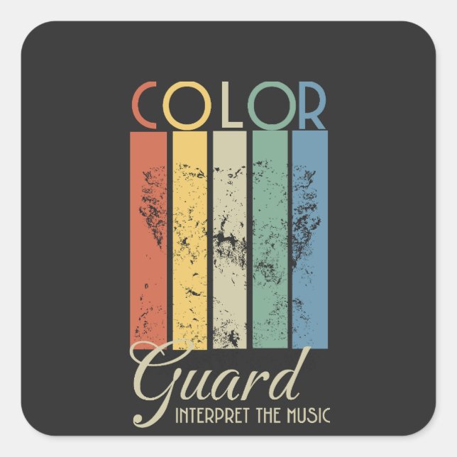 Sticker Carré Color Guard "Interpréter la musique" (Devant)