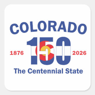 Sticker Carré Colorado 150 l'État du centenaire