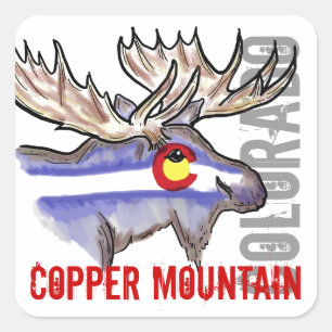 Sticker Carré Colorado drapeau elfe de la montagne de cuivre sti