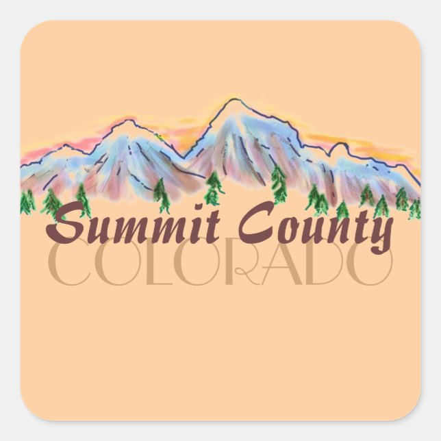 Sticker Carré Colorado du comté de Summit (Devant)