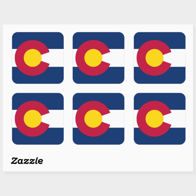 Sticker Carré Colorado : Le drapeau américain du centenaire (Feuille)
