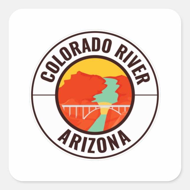 Sticker Carré Colorado River Arizona (Devant)