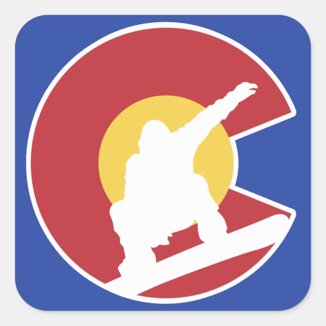Sticker Carré Colorado Snowboard (Devant)