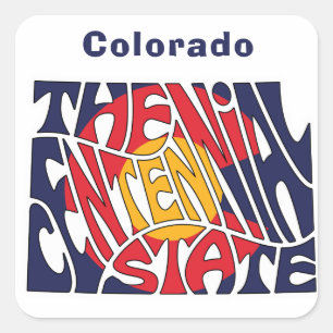 Sticker Carré Colorado Surnom Word Art