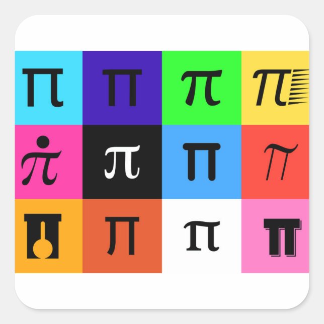 Sticker Carré colorblock happy pi day (Devant)