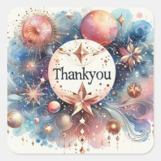 Sticker Carré coloré couleur eau