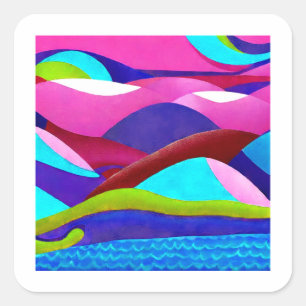 Sticker Carré Coloré Ocean Hills