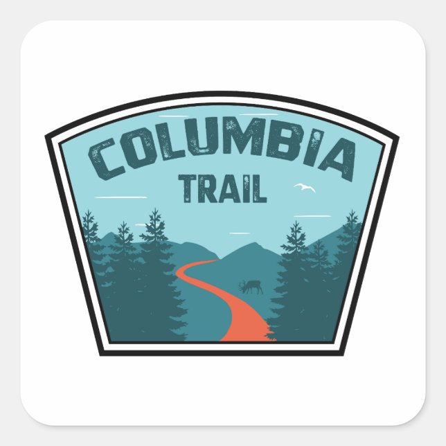 Sticker Carré Columbia Trail New Jersey (Devant)