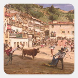 Sticker Carré Combat d'entraînement en Biscaye, 1869