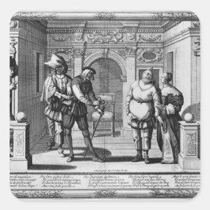 Sticker Carré Comédiens au théâtre de l'Hôtel de Bourgogne