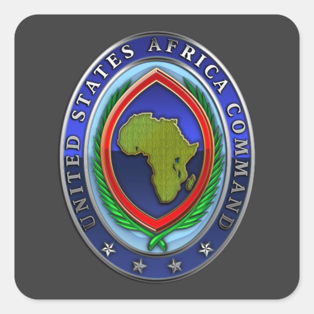 Sticker Carré Commandement des États-Unis en Afrique (Devant)