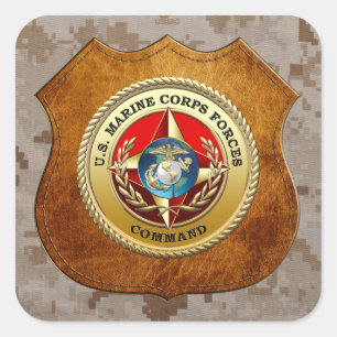 Sticker Carré Commandement des forces de la Marine Corps des Éta