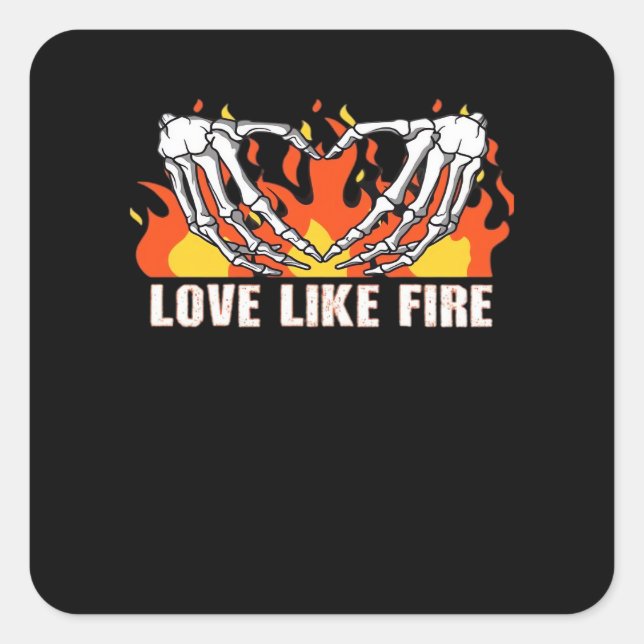 Sticker Carré Comme Classique - Skeleton Hands Heart (Devant)
