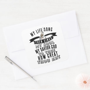 Sticker Carré Comme tu es grand Hymnal mignon oiseau chrétien