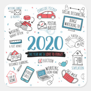 Sticker Carré Commemoratif du confinement 2020